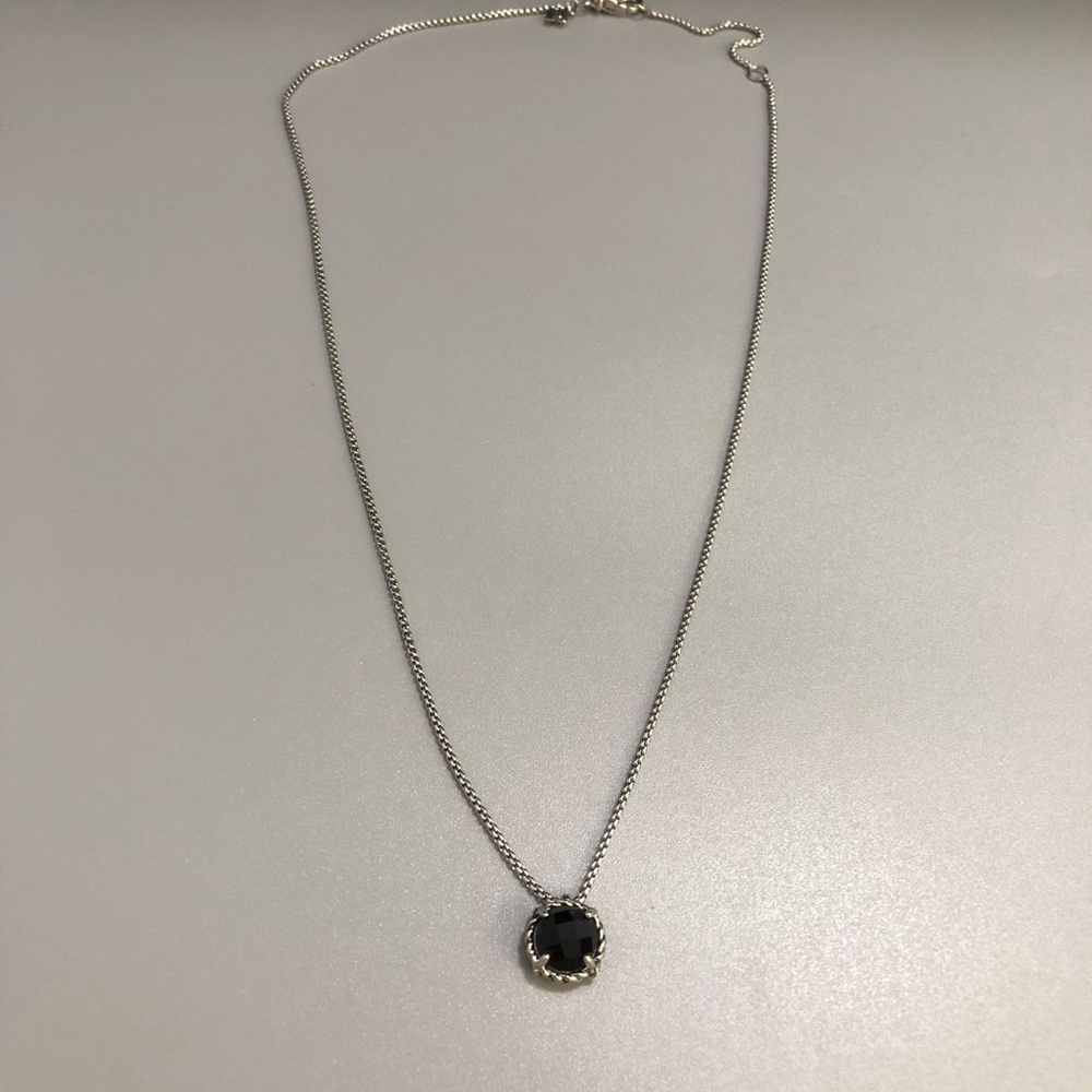 Petite Chatelaine® Necklace in Sterling Silver with Black Onyx Men's style